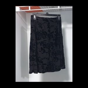 Floral Black Mid Skirt